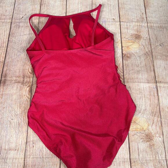 Ellen Tracy Size 8 Women's Red One-Piece Swimsuit - Picture 2 of 7